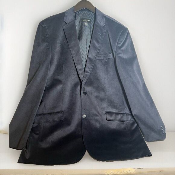 PRONTO UOMO Midnight Blue Super Soft Velvet Sports Coat Blazer Jacket Size 2XLT - Picture 1 of 6